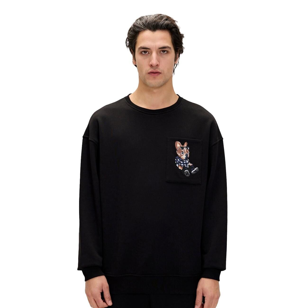 Bad Bear 24.02.12.015 Javed Crewneck Sweatshirt Siyah - 1