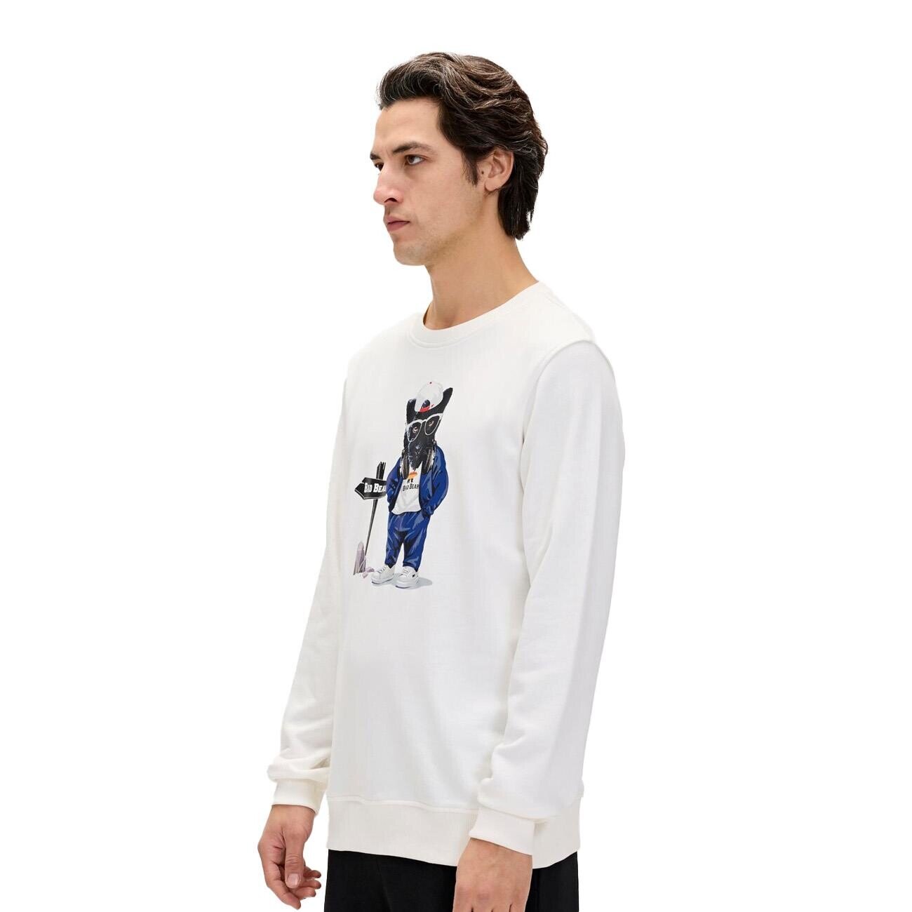 Bad Bear 24.02.12.020 Panther Crewneck Sweatshirt Beyaz - 2