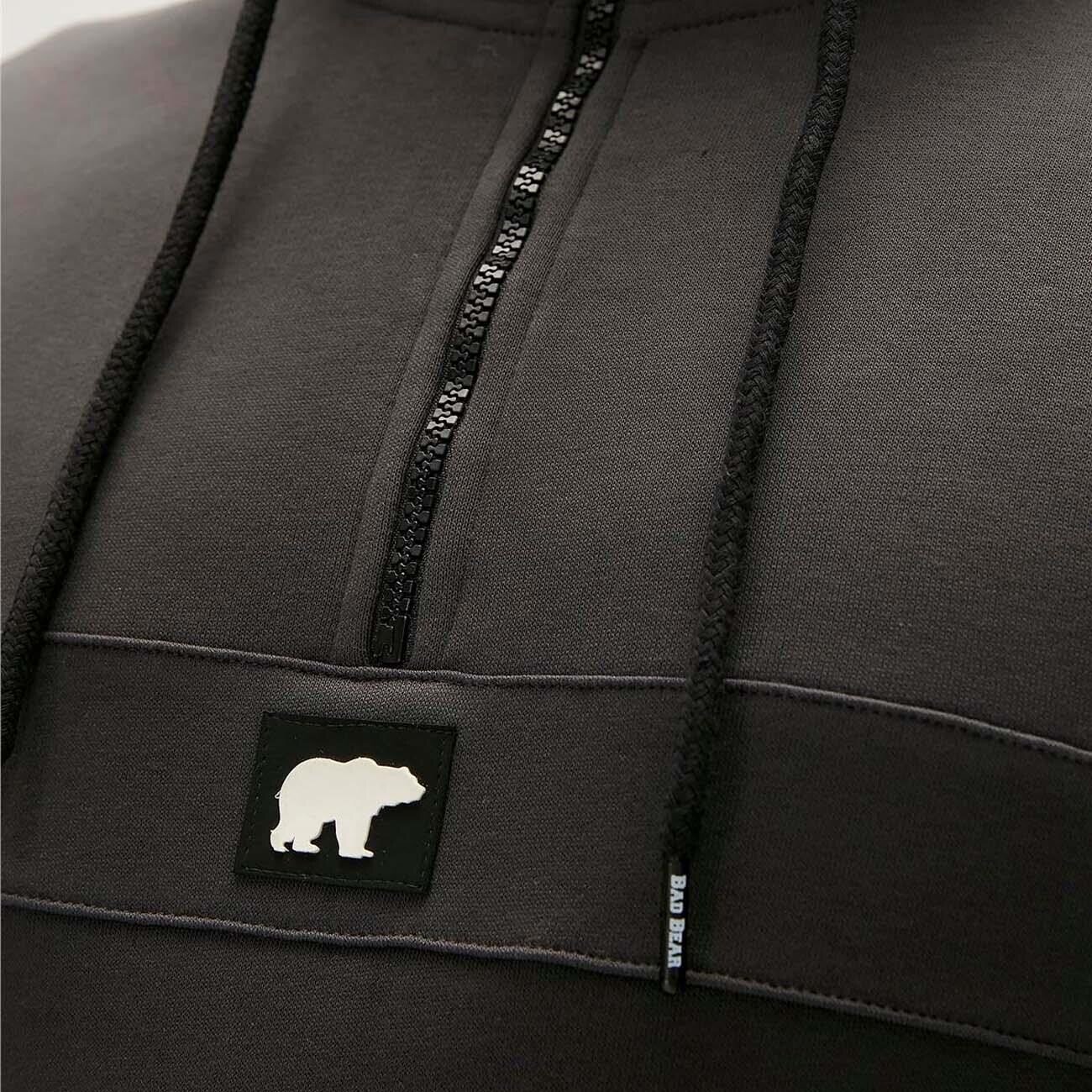 Bad Bear Defence Half-Zip Hoodie Koyu Gri - 4