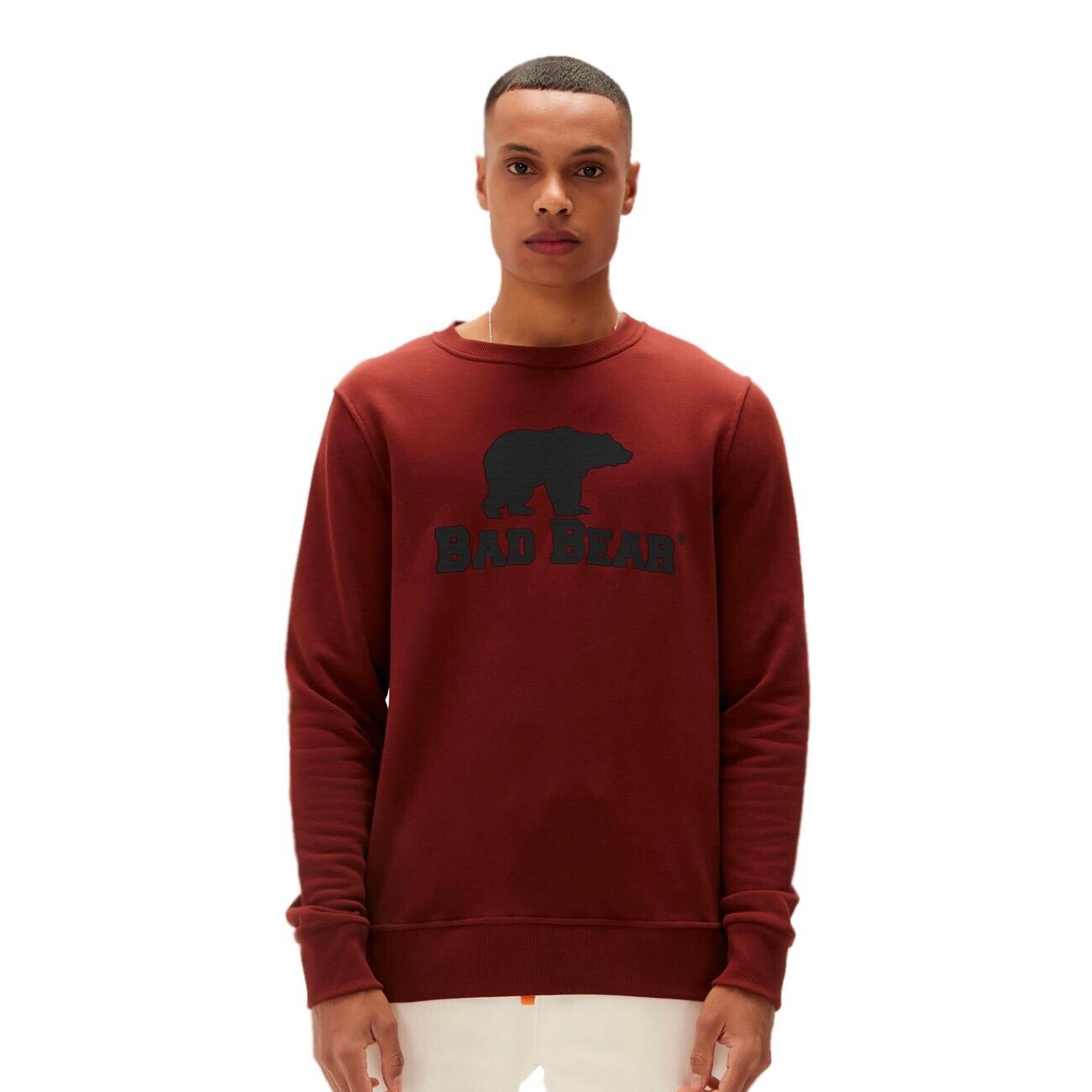 Bad Bear Logo Crewneck Sweatshirt Kahve-Siyah - 1