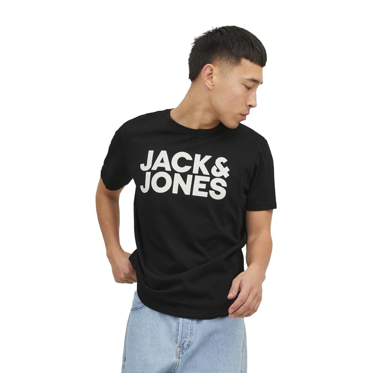 Jack & Jones 12151955 Jjecorp Logo Tee Ss O-Neck Noos Siyah-Beyaz - 2