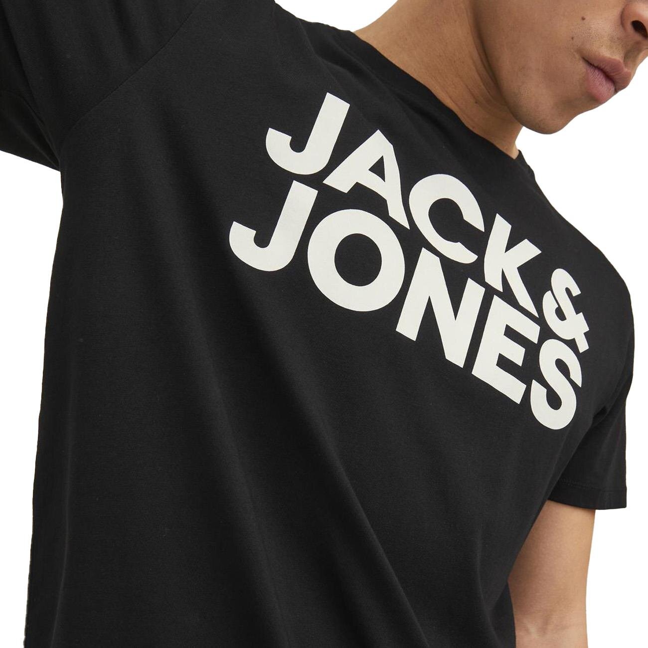 Jack & Jones 12151955 Jjecorp Logo Tee Ss O-Neck Noos Siyah-Beyaz - 3