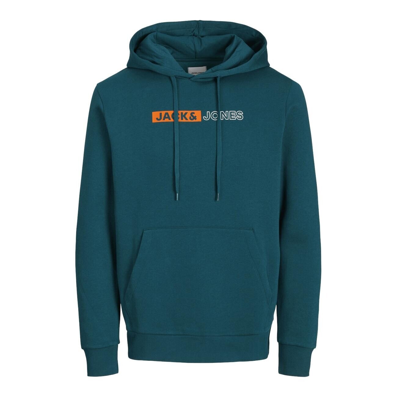 Jack & Jones 12233599 Jjecorp Logo Sweat Hood Petrol - 1