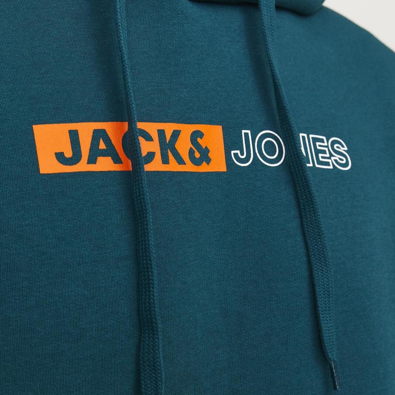 Jack & Jones 12233599 Jjecorp Logo Sweat Hood Petrol - 5