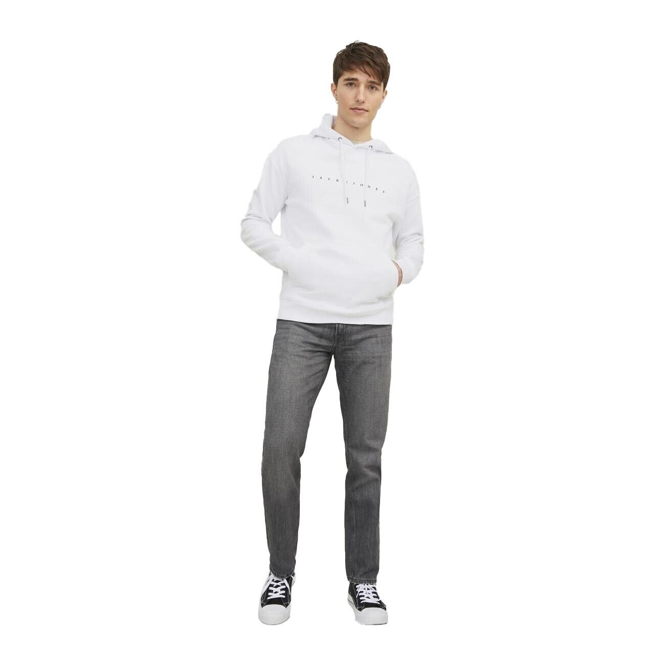 Jack & Jones 12233972 Jjestar Jj Sweat Hood Noos Beyaz - 2