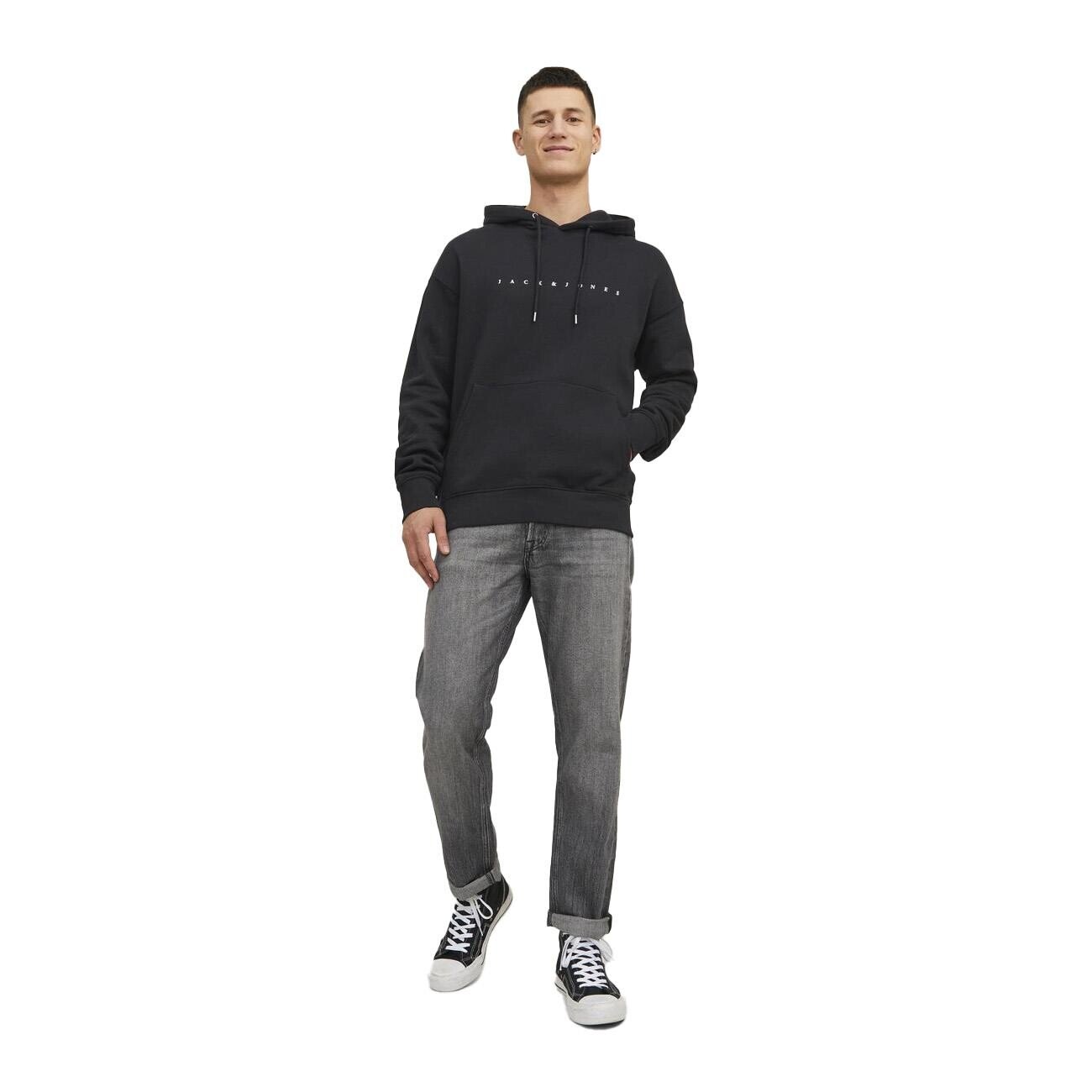 Jack & Jones 12233972 Jjestar Jj Sweat Hood Noos Siyah - 2