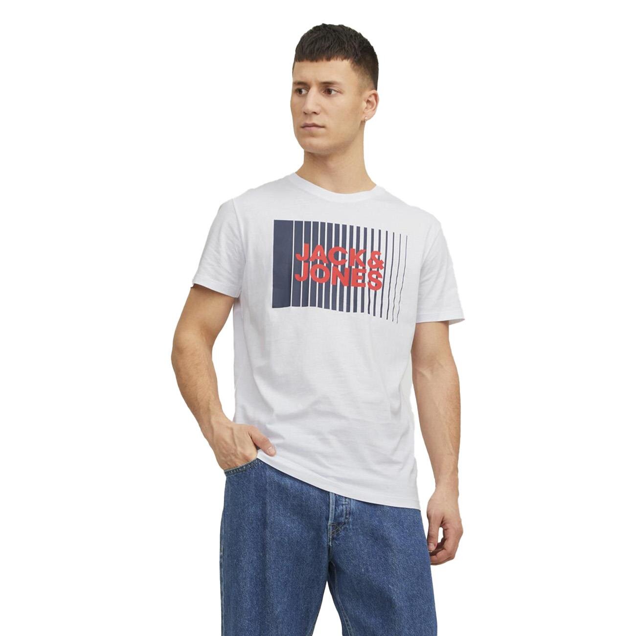 Jack & Jones 12233999 Jjecorp Logo Tee Play Ss O-Neck Noos Beyaz Büyük - 2