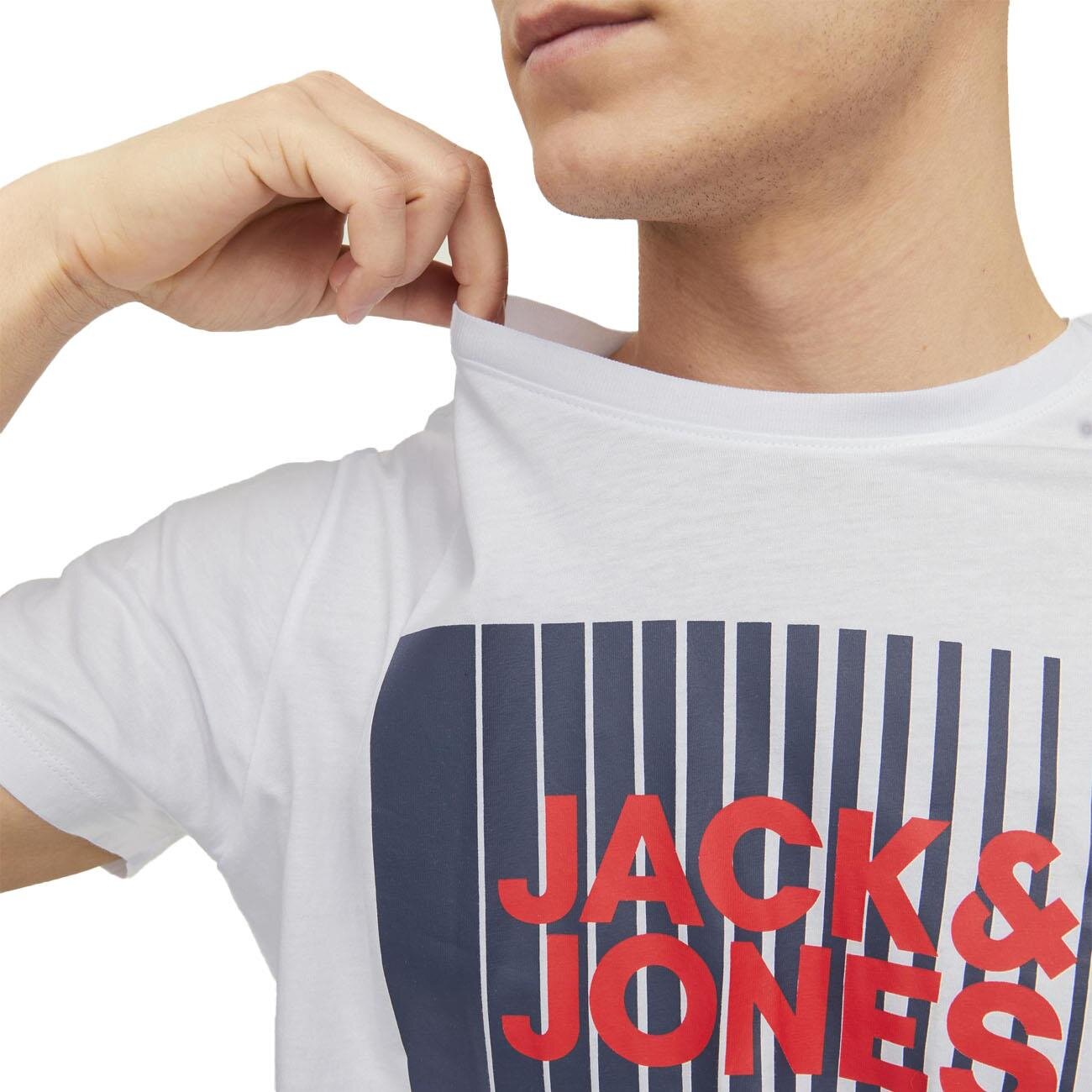 Jack & Jones 12233999 Jjecorp Logo Tee Play Ss O-Neck Noos Beyaz Büyük - 4