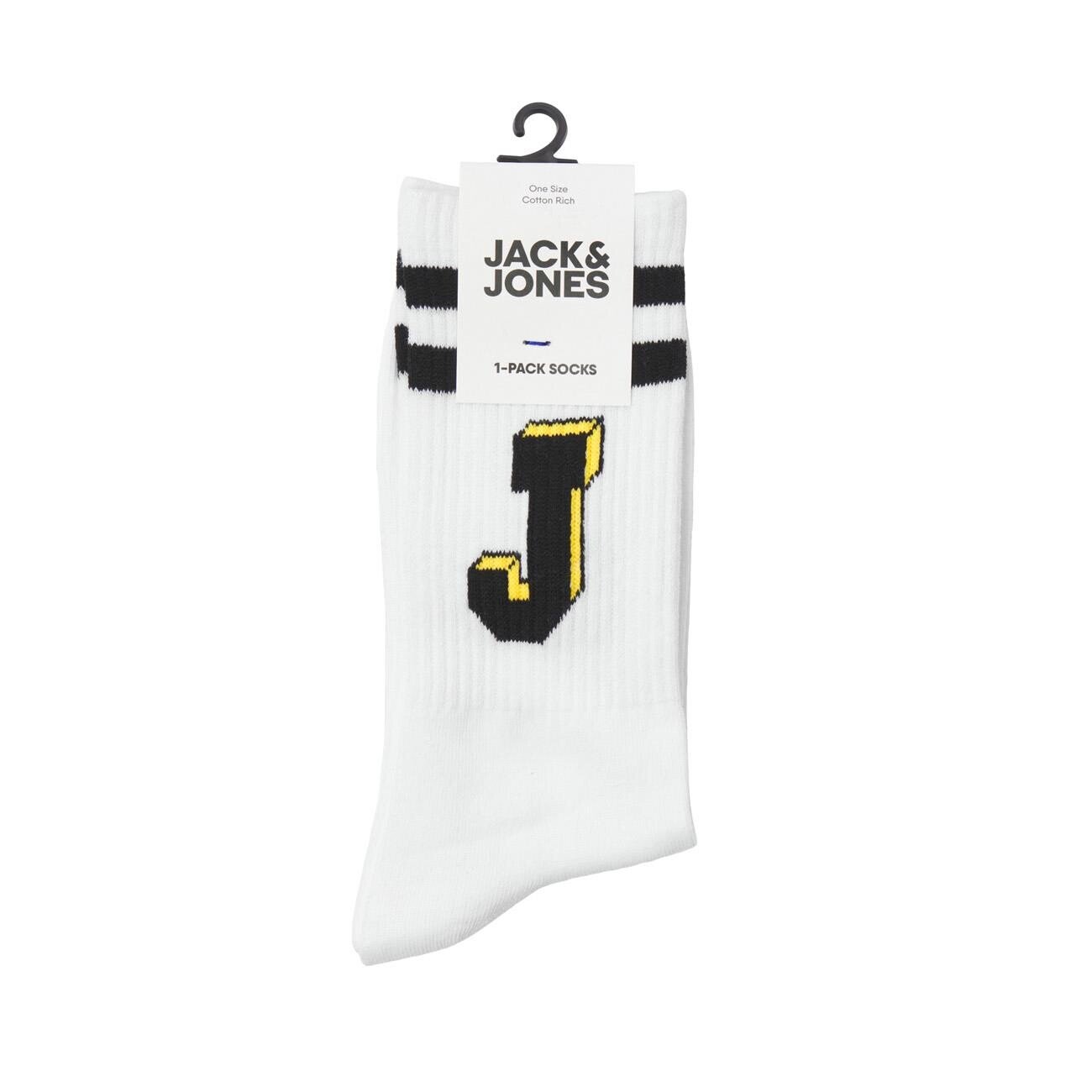 Jack & Jones 12250749 Tennis Çorap Sn Beyaz-Siyah - 2