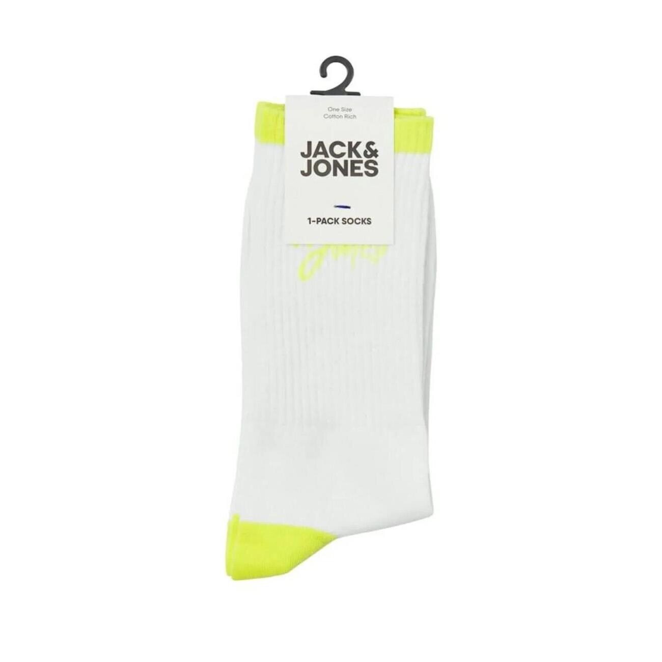 Jack & Jones 12252044 Jaccal Logo Tennis Çorap Beyaz-Yeşil - 2