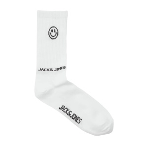 Jack & Jones 12252046 Jacsmiley Logo Tennis Çorap Beyaz-Siyah 