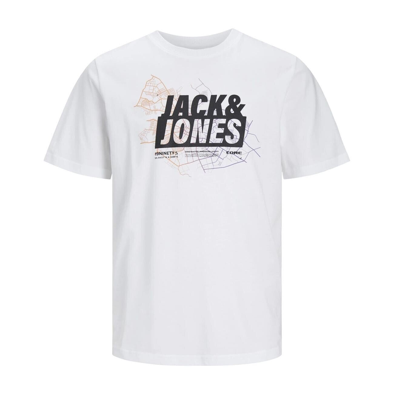 Jack & Jones 12252376 Jcomap Logo Tişört Ss Crew Neck Sn Beyaz - 1