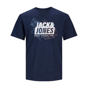 Jack & Jones 12252376 Jcomap Logo Tişört Ss Crew Neck Sn Lacivert 