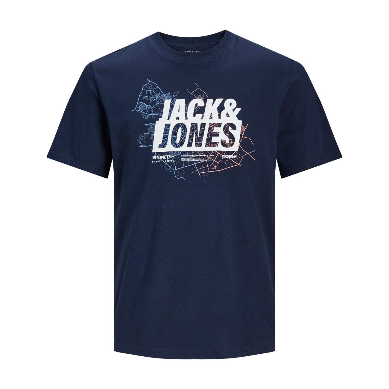 Jack & Jones 12252376 Jcomap Logo Tişört Ss Crew Neck Sn Lacivert - 1