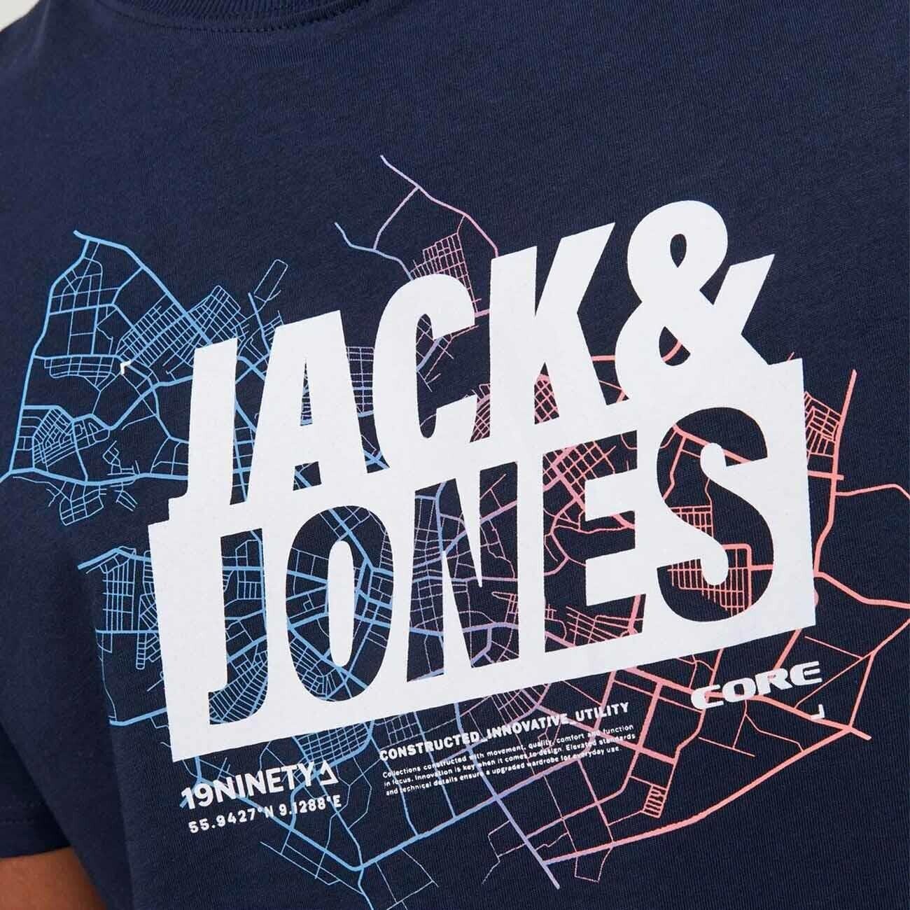 Jack & Jones 12252376 Jcomap Logo Tişört Ss Crew Neck Sn Lacivert - 4