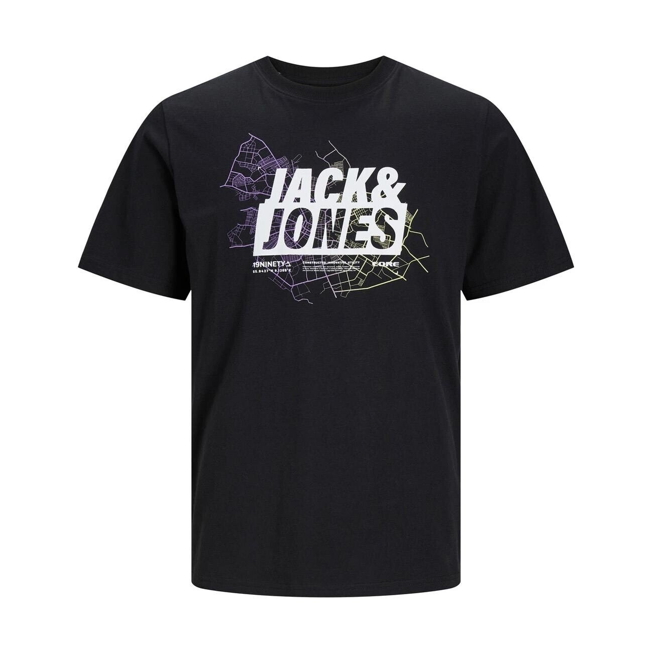 Jack & Jones 12252376 Jcomap Logo Tişört Ss Crew Neck Sn Siyah - 1