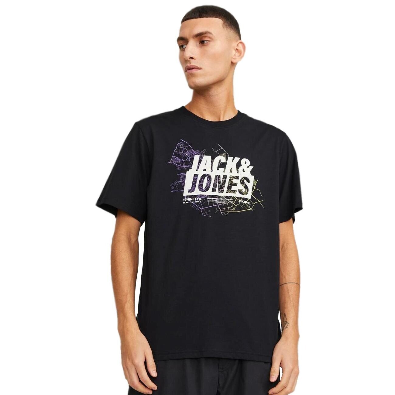 Jack & Jones 12252376 Jcomap Logo Tişört Ss Crew Neck Sn Siyah - 2