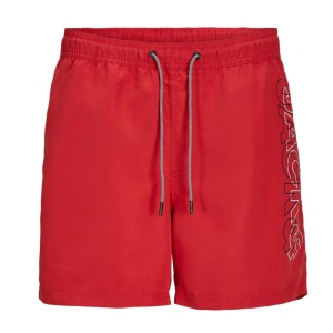 Jack & Jones 12253118 Jpstfiji Jjswim Double Logo Sn Ly Kırmızı 