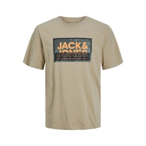 Jack & Jones 12253442 Jcologan Tişört SS Crew Neck SS24 Ln Bej 