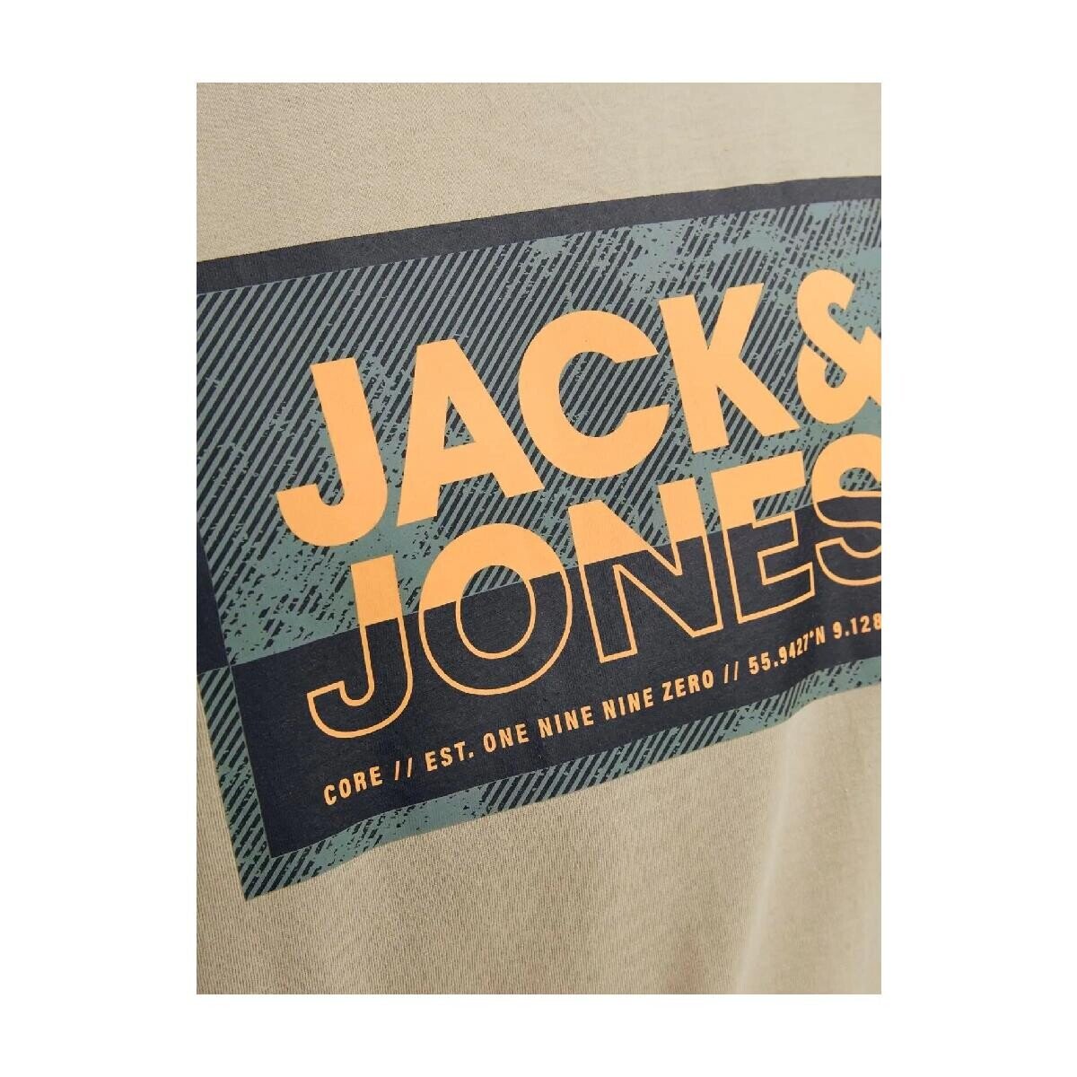 Jack & Jones 12253442 Jcologan Tişört SS Crew Neck SS24 Ln Bej - 3