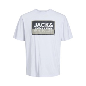 Jack & Jones 12253442 Jcologan Tişört SS Crew Neck SS24 Ln Beyaz 