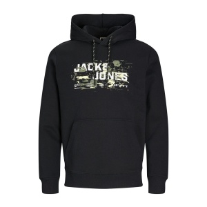 Jack & Jones 12261670 Jcooutdoor Logo Sweat Hood Sn Siyah 