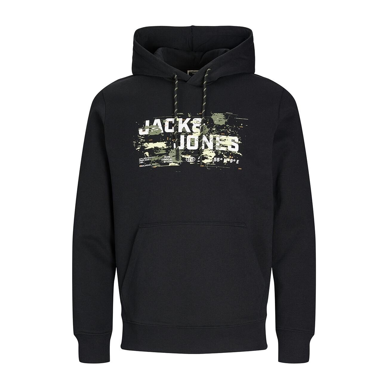 Jack & Jones 12261670 Jcooutdoor Logo Sweat Hood Sn Siyah - 1