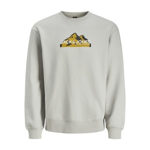 Jack & Jones 12262094 Jcomountain Logo Sweat Crew Neck Gri 