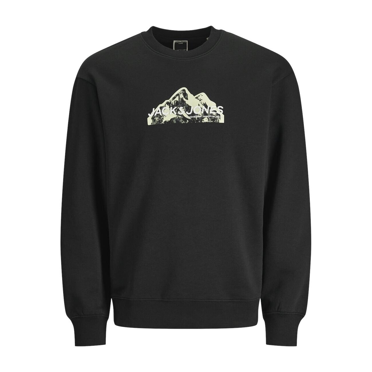 Jack & Jones 12262094 Jcomountain Logo Sweat Crew Neck Siyah - 1