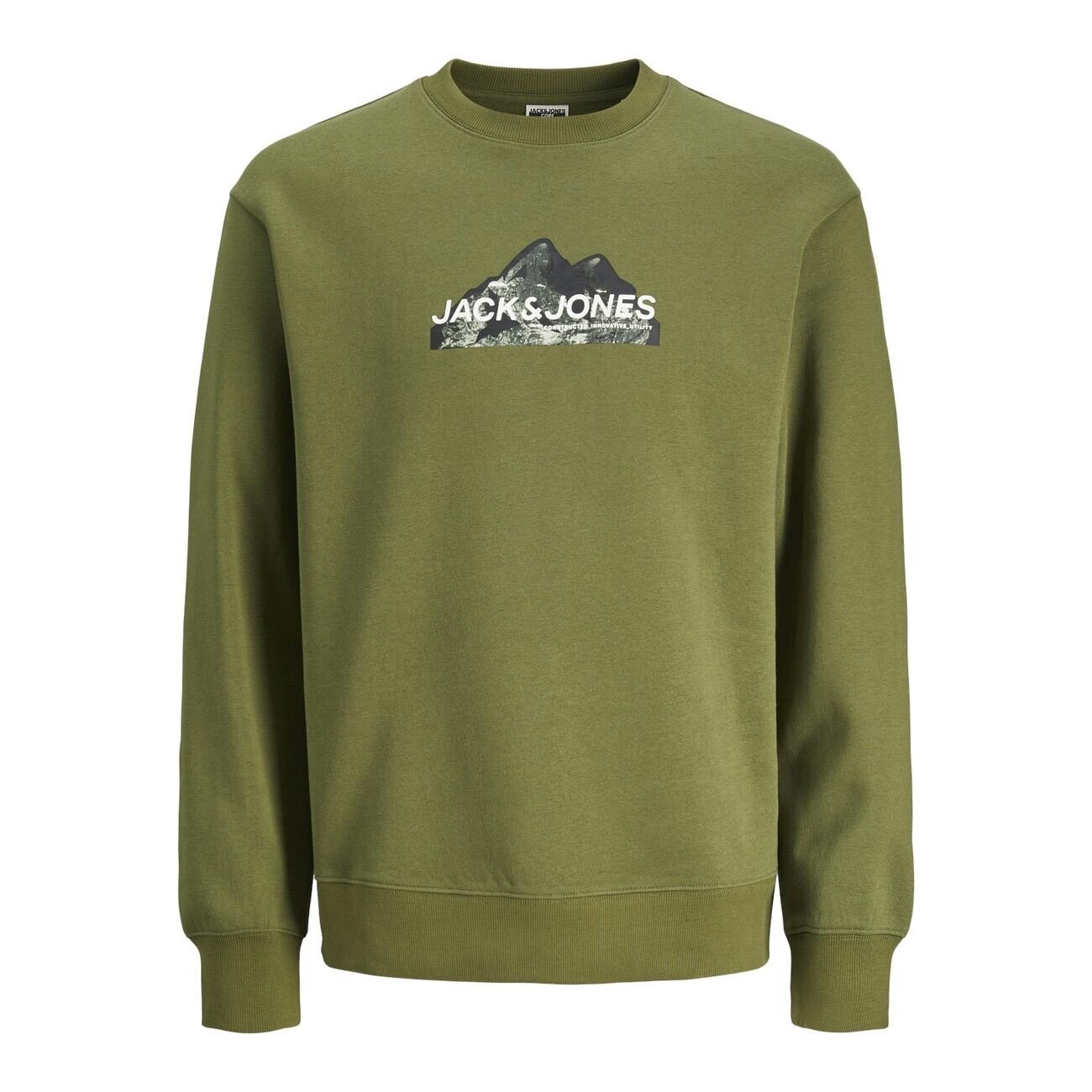 Jack & Jones 12262094 Jcomountain Logo Sweat Crew Neck Yeşil - 1