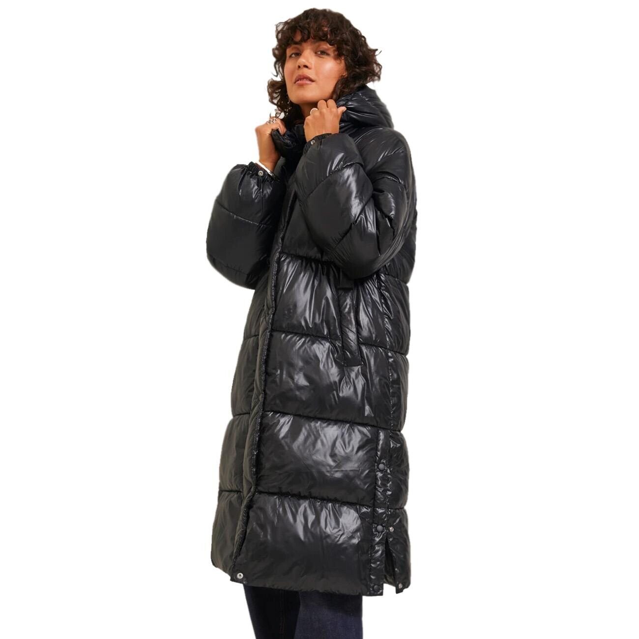 JJXX 12236546 Jxpearl Shine Puffer Long Ceket Siyah - 4