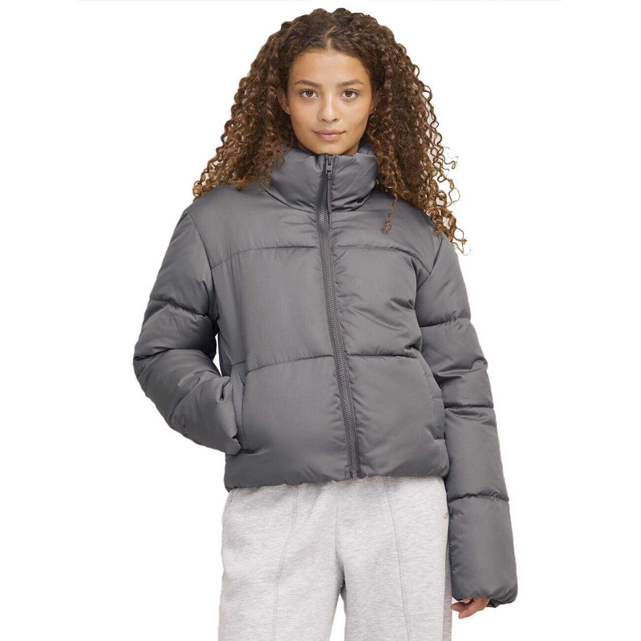 JJXX 12258068 Jxsolvej Puffer Ceket Otw Sn Gri - 3