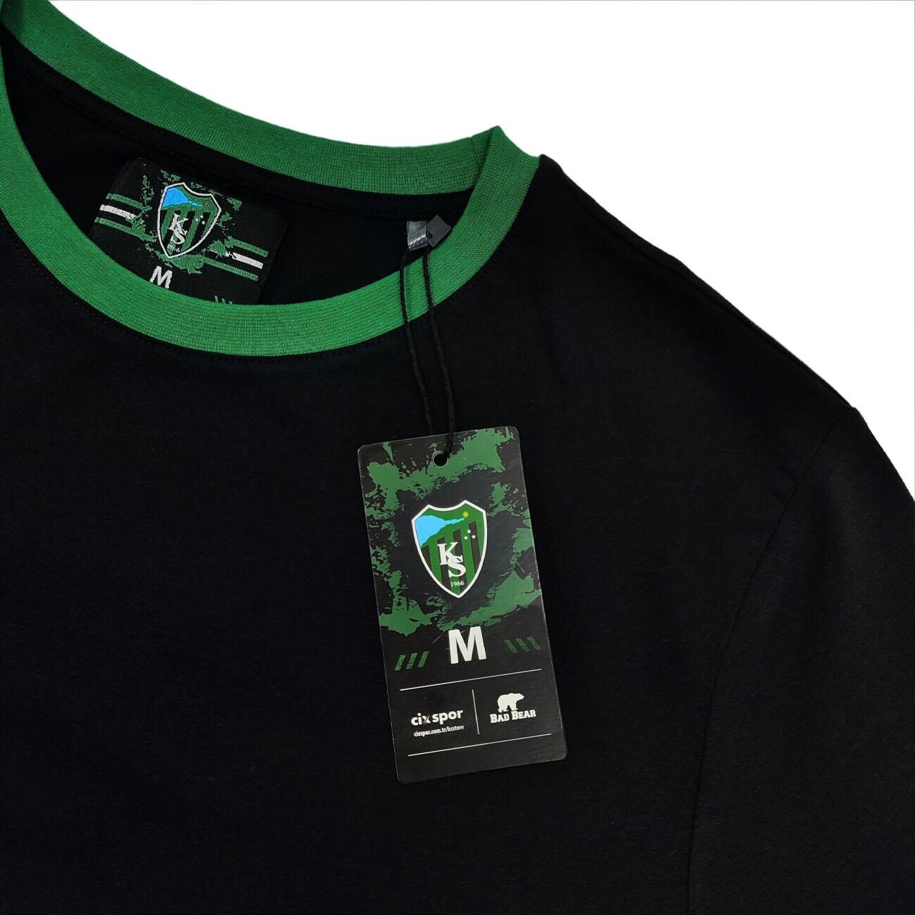 Kocaelispor Lisanslı Bisiklet Yaka Parçalı T-Shirt Yeşil-Siyah - 4