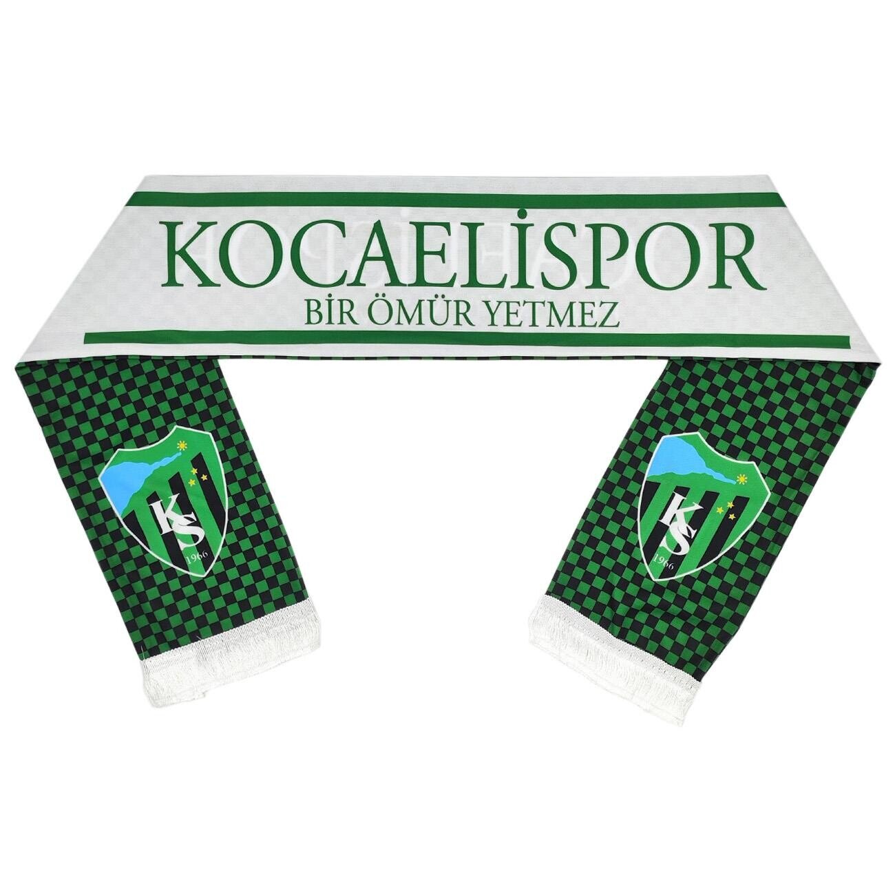 Kocaelispor Lisanslı Dama Beyaz Şal Atkı Yeşil-Siyah - 3