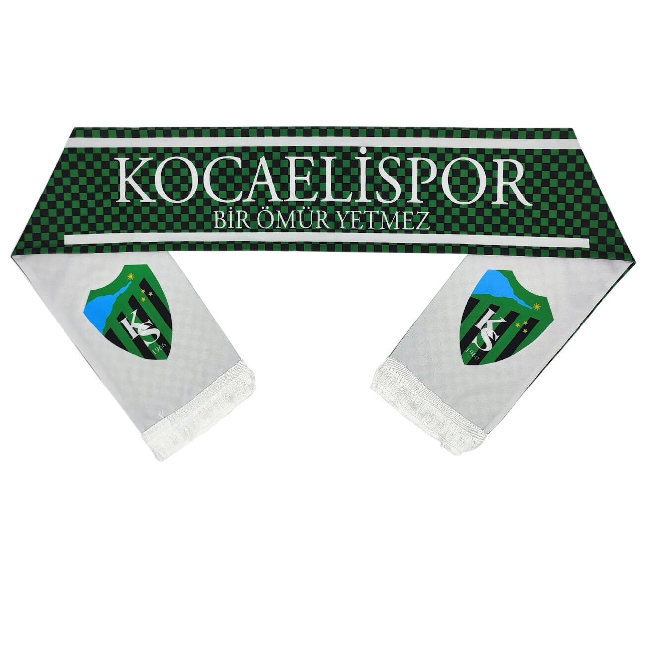 Kocaelispor Lisanslı Dama Beyaz Şal Atkı Yeşil-Siyah - 4