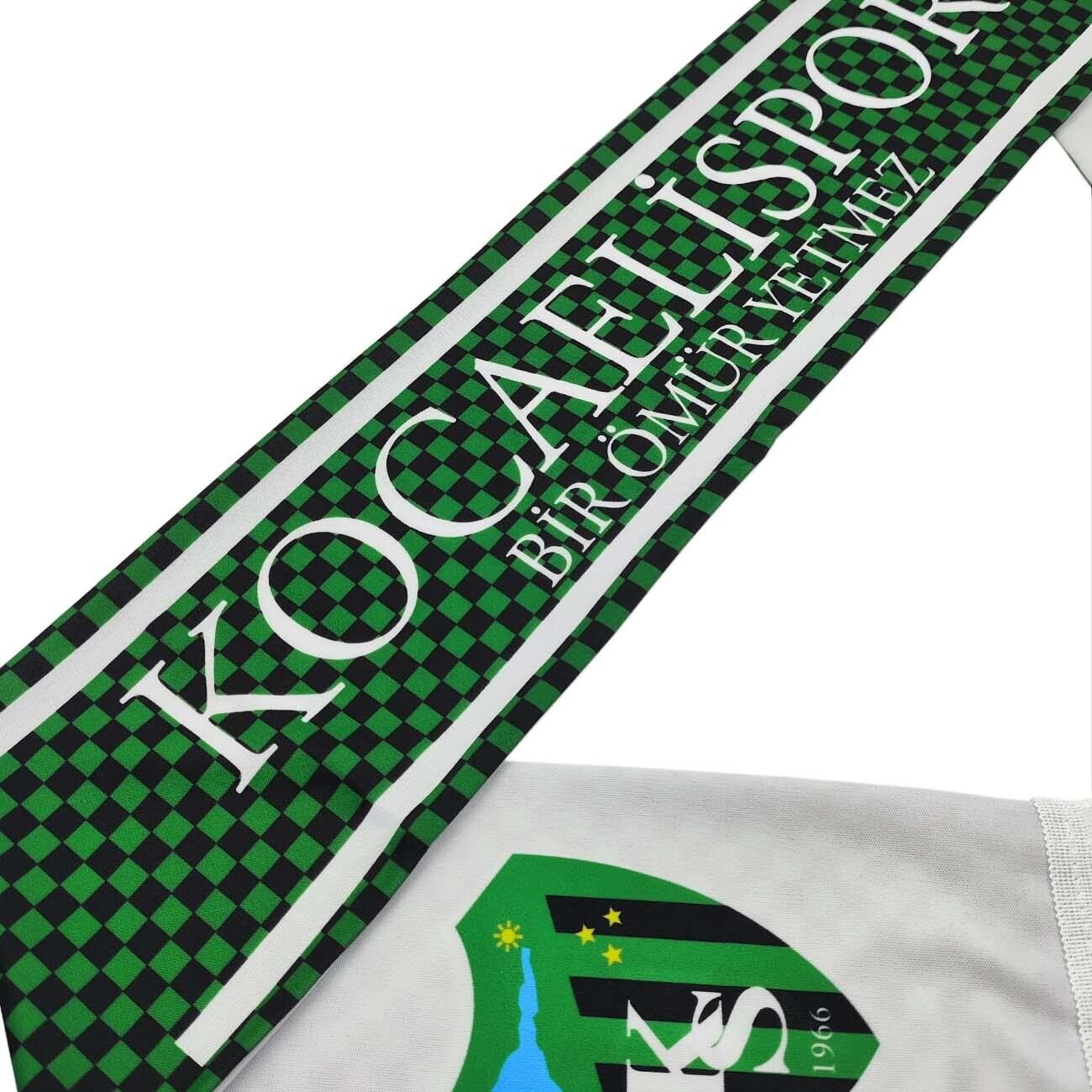 Kocaelispor Lisanslı Dama Beyaz Şal Atkı Yeşil-Siyah - 5