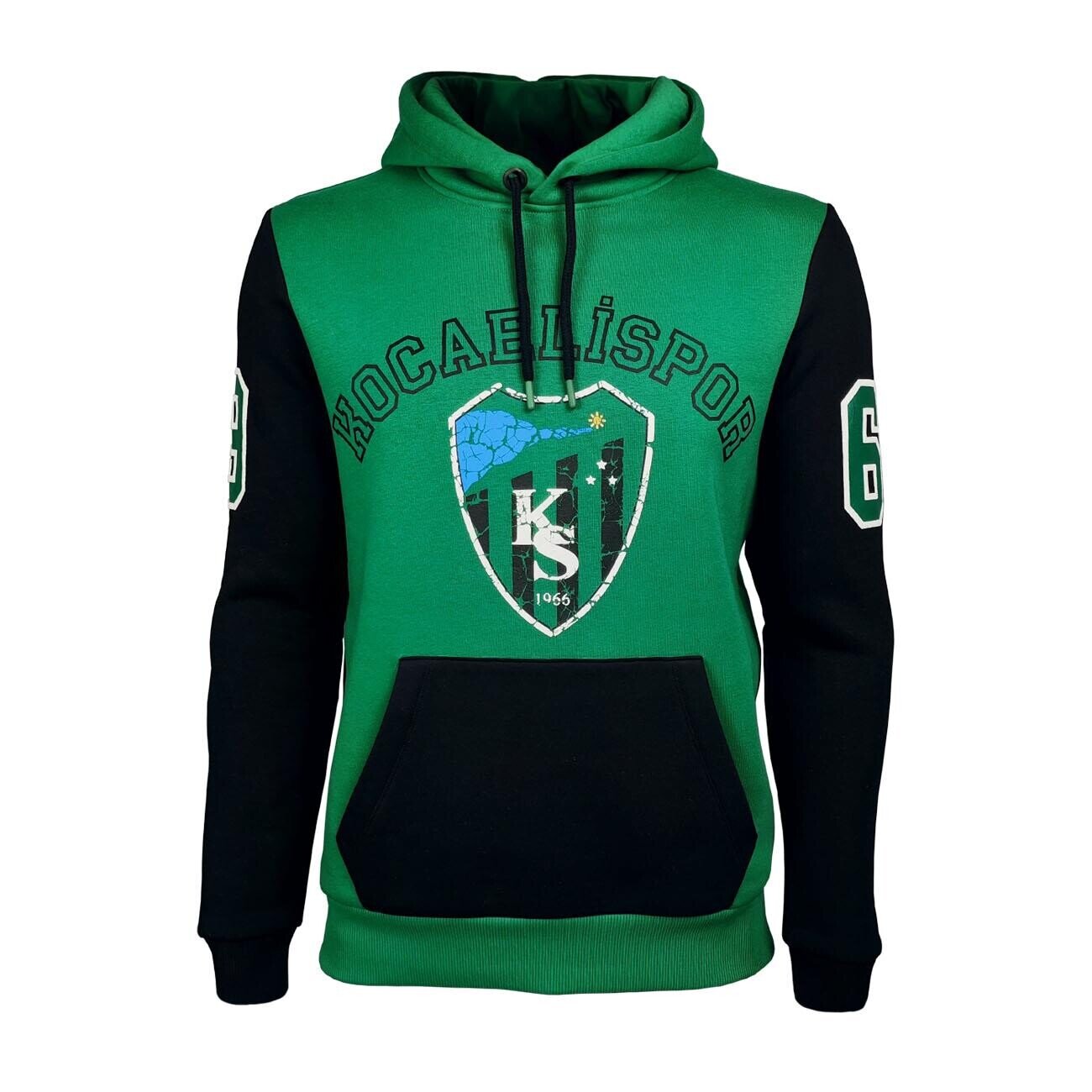 Kocaelispor Lisanslı Kapüşonlu Sweatshirt Yeşil-Siyah - 1