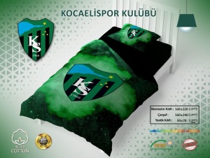 Kocaelispor Lisanslı Tek Kişilik Nevresim Takımı Yeşil-Siyah 