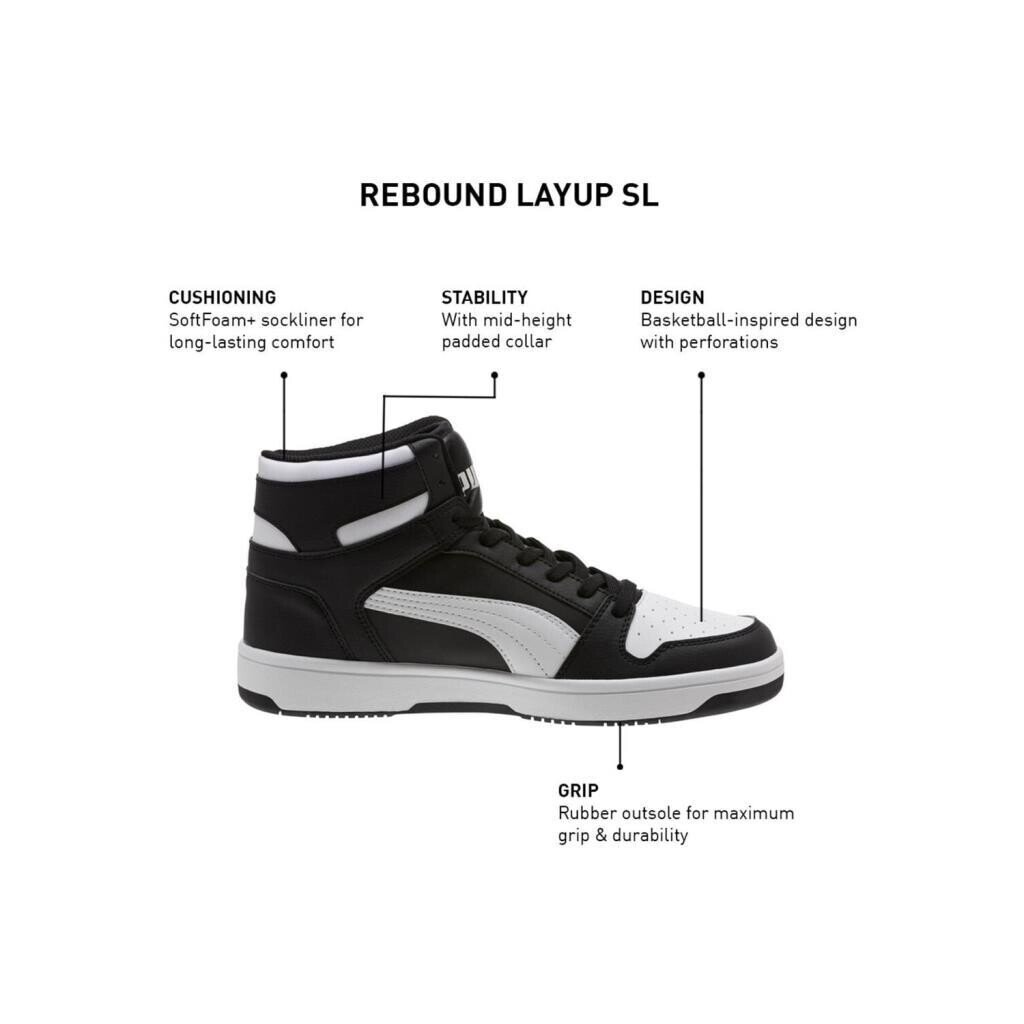 Puma 369573 Rebound Lay Up Sl Spor Ayakkabı Siyah-Beyaz - 2