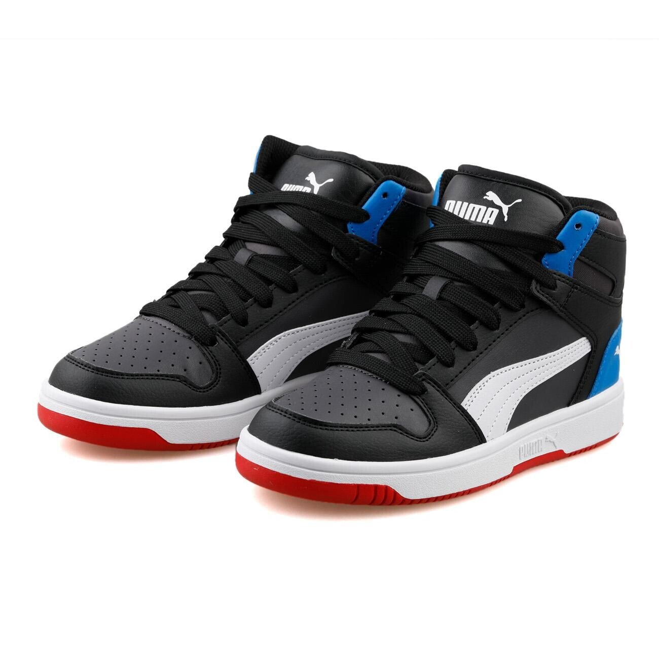 Puma 370486 Rebound Layup SL Jr Spor Ayakkabı Siyah-Mavi - 3