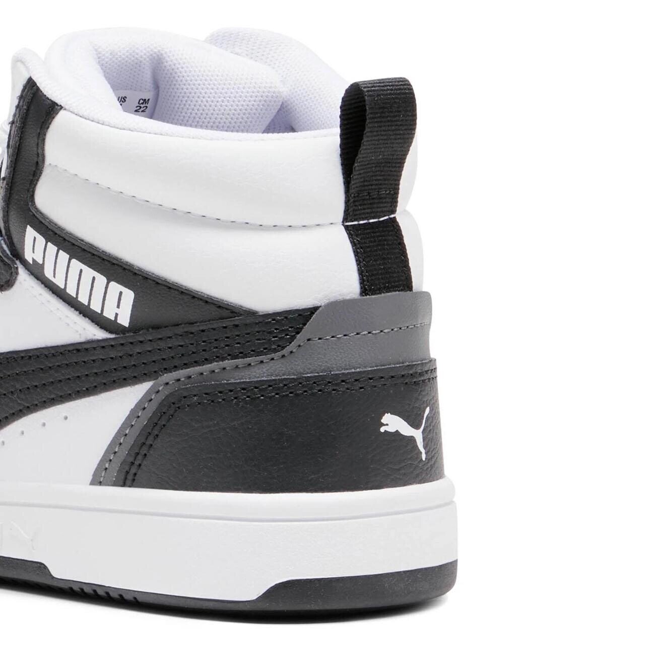 Puma 393831 Rebound V6 Mid Jr Spor Ayakkabı Beyaz-Siyah - 3