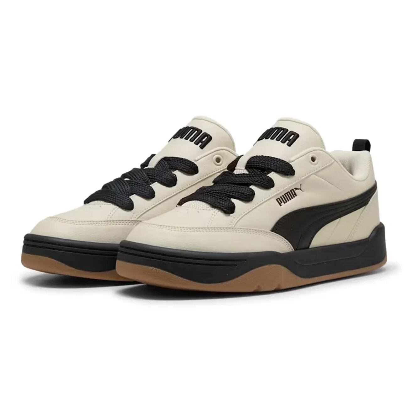 Puma 395084 Park Lifestyle-White-Gray-Sugared Almond Spor Ayakkabı Bej - 3