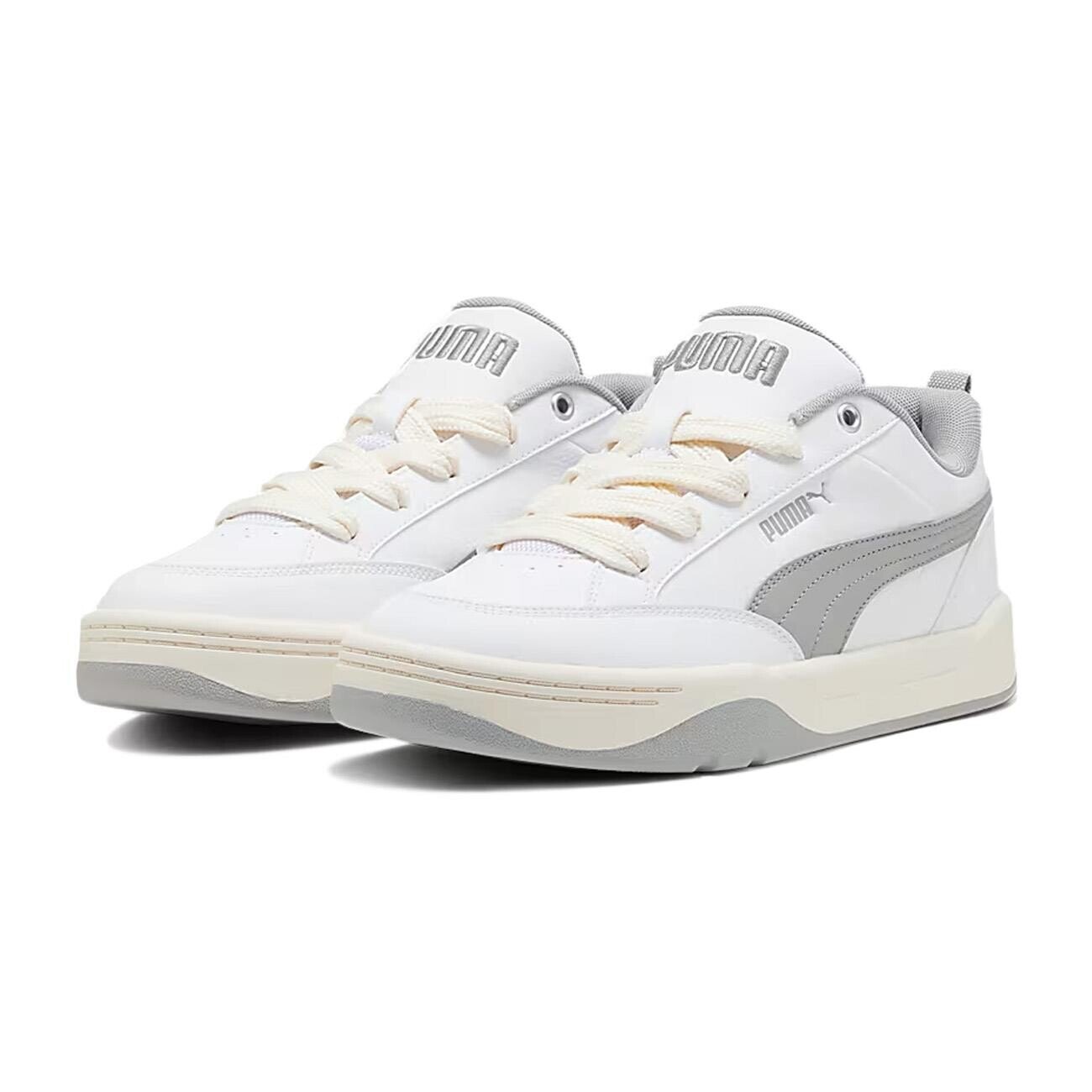 Puma 395084 Park Lifestyle-White-Gray-Sugared Almond Spor Ayakkabı Beyaz - 3