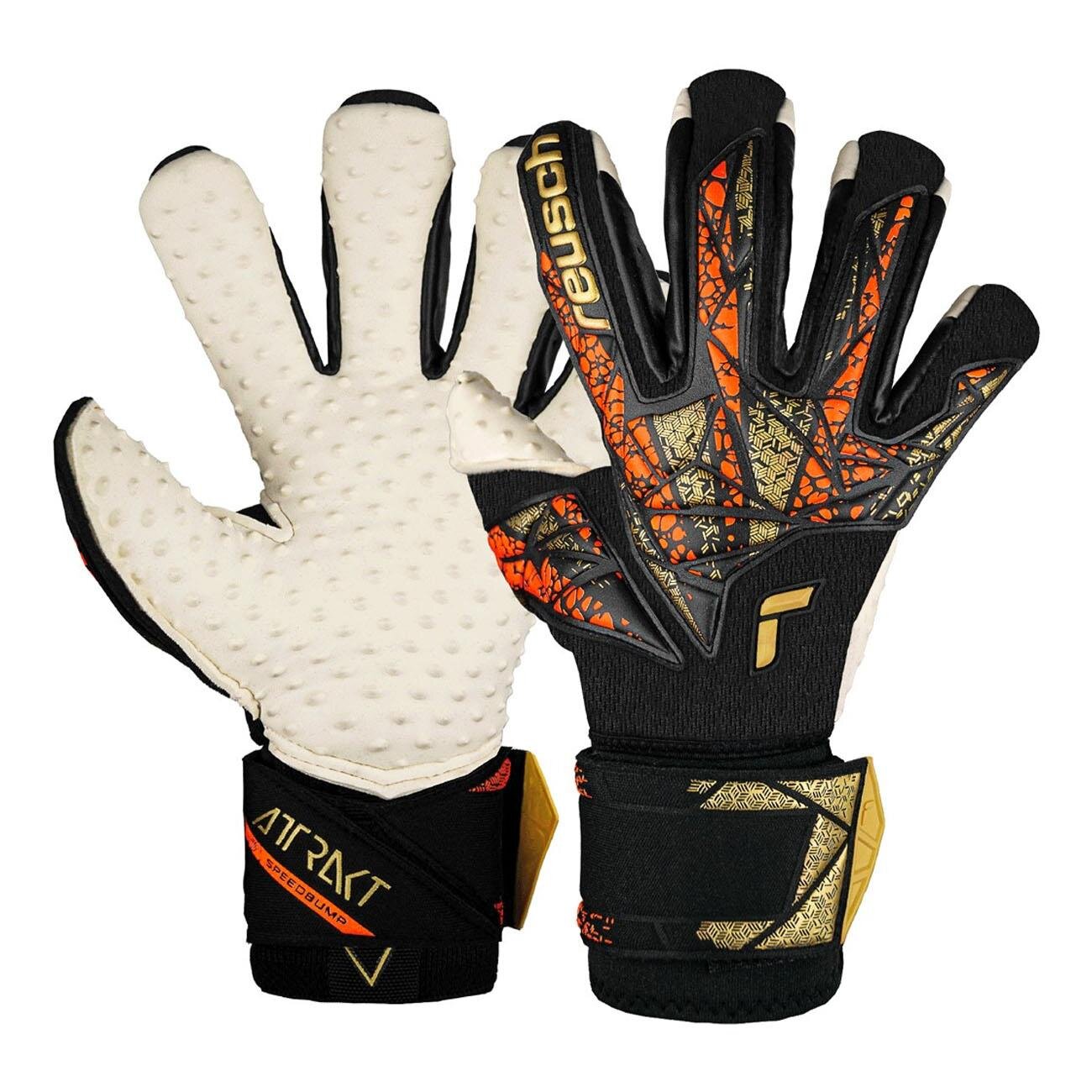 Reusch 5470978 Attrakt Speedbump Ortho Kaleci Eldiveni Siyah-Gold - 4