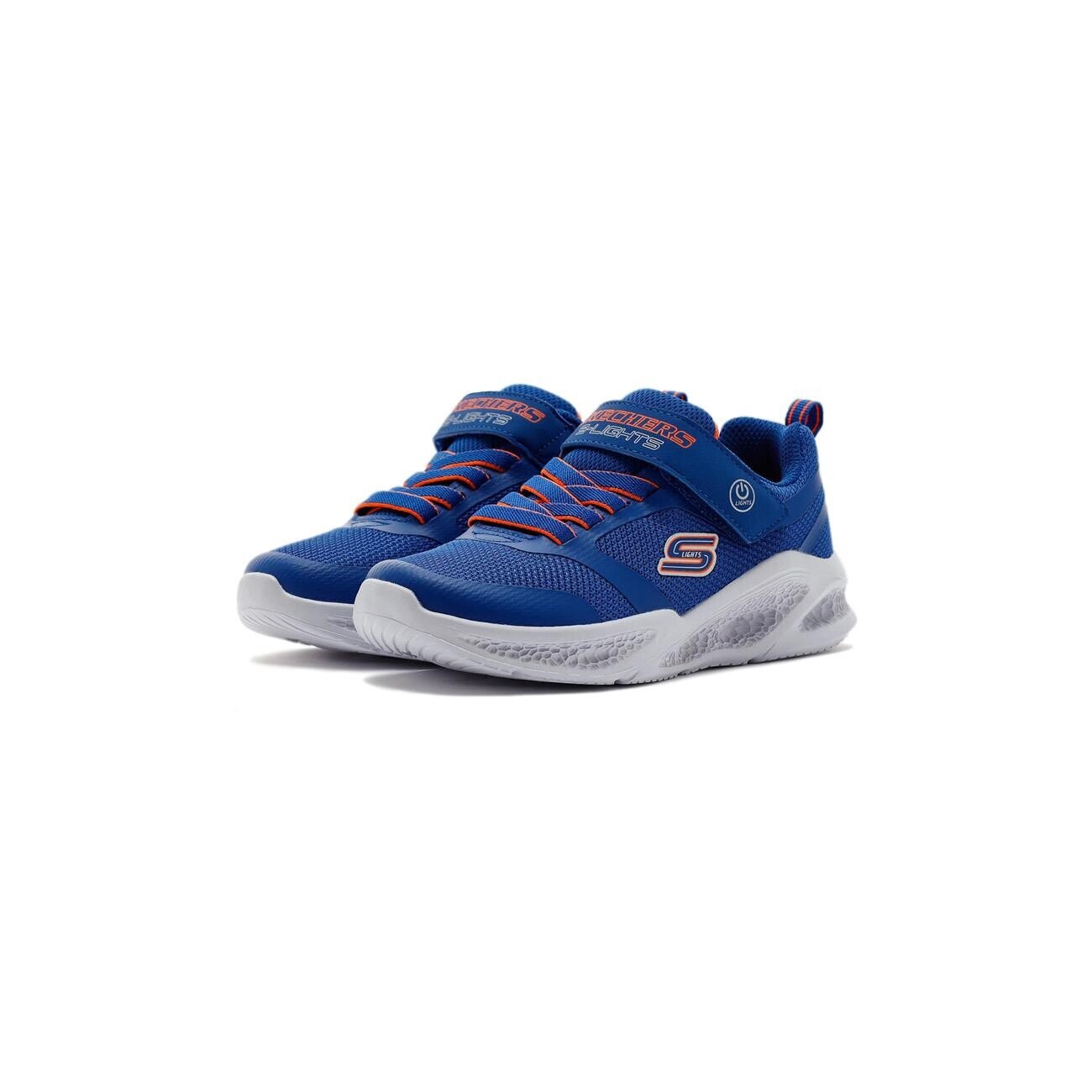 Skechers 401675L Meteor Lights Spor Ayakkabı Mavi-Turuncu - 4