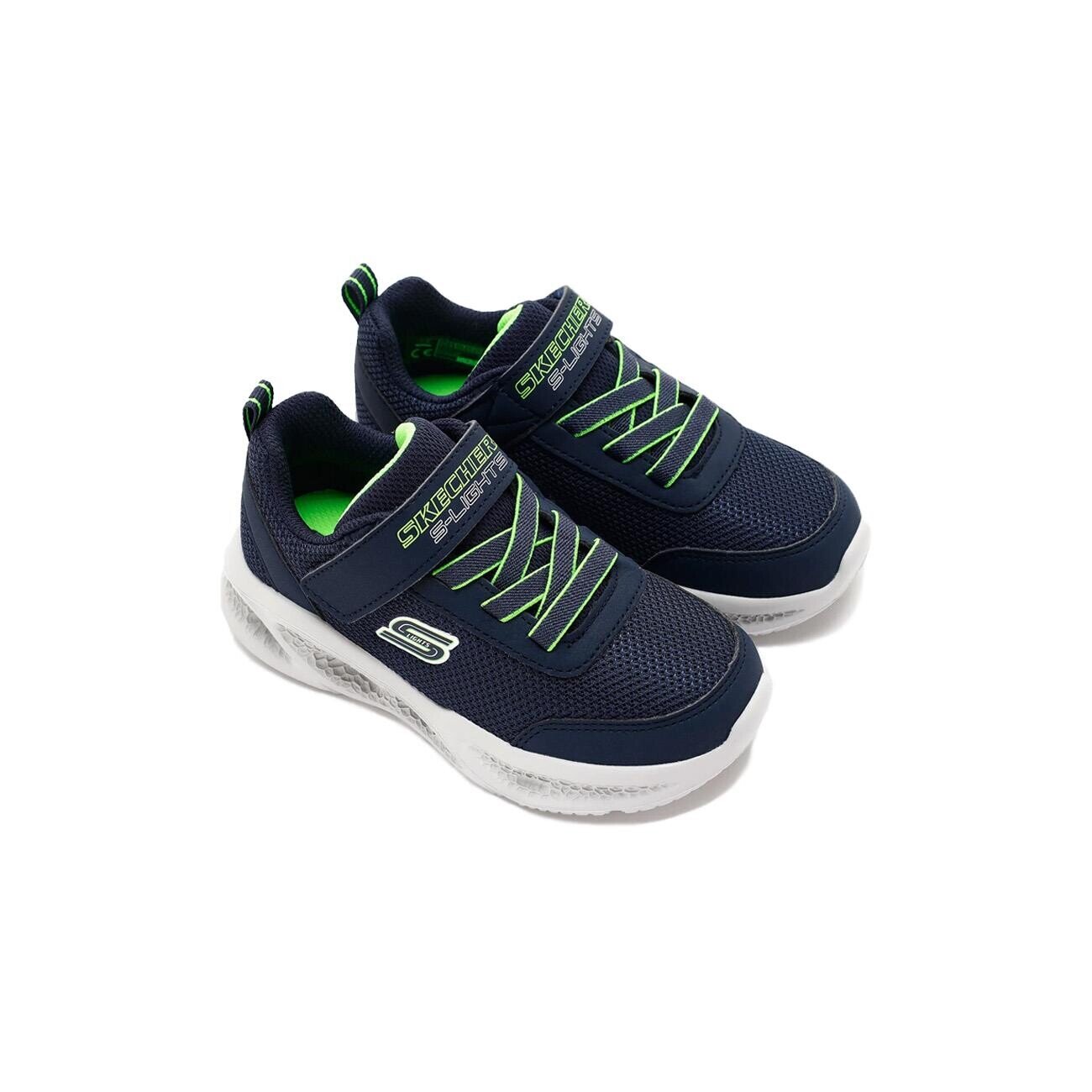 Skechers 401675N S-Lights:Meteor-Lights Spor Ayakkabı Lacivert-Yeşil - 5