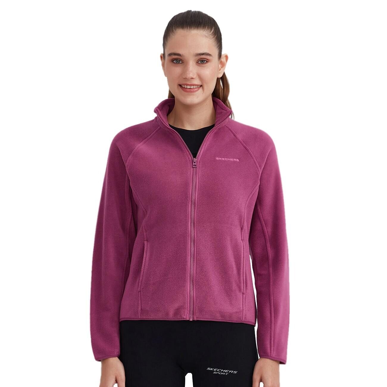 Skechers S212935 W Turtle Neck Full Zip Polar Pembe - 1