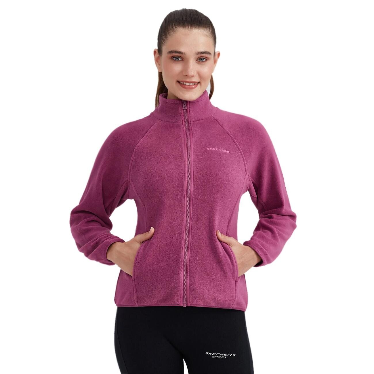 Skechers S212935 W Turtle Neck Full Zip Polar Pembe - 3