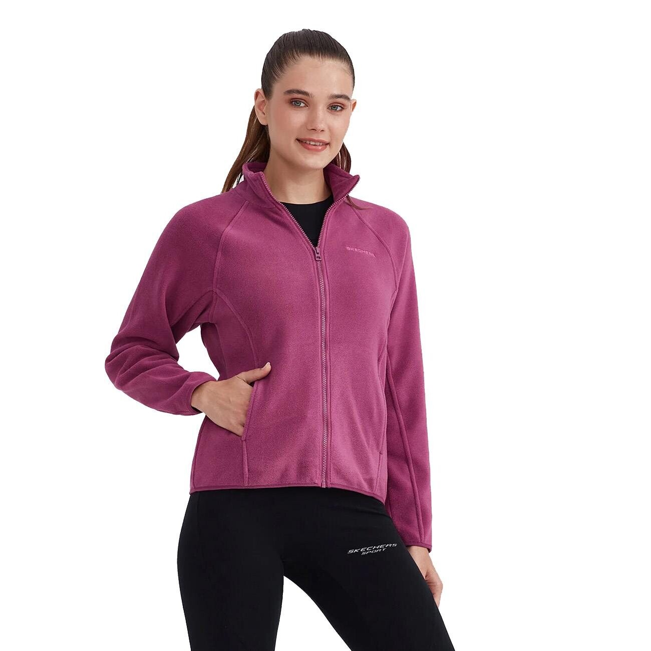 Skechers S212935 W Turtle Neck Full Zip Polar Pembe - 4