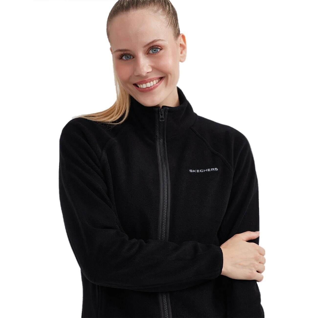 Skechers S212935 W Turtle Neck Full Zip Polar Siyah - 4